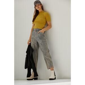 Anthropolgie mock neck ribbed baby tee S